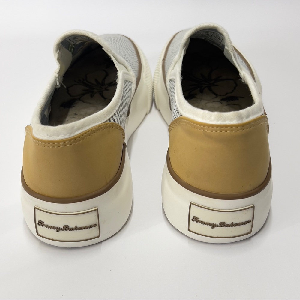 TOMMY BAHAMA Women’s Size 6 1/2 Canvas Striped Slip On Sneakers Shoes - Picture 4 of 10